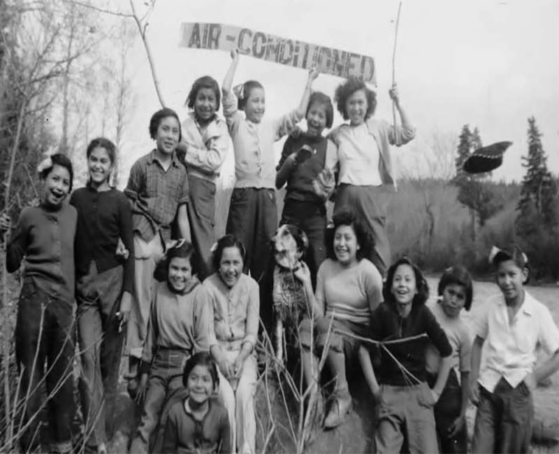 Group of students sitting and standing from Cranbrook St. Eugenes School