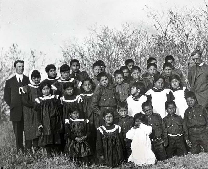 Group of students outside of St. Cyprian's School 