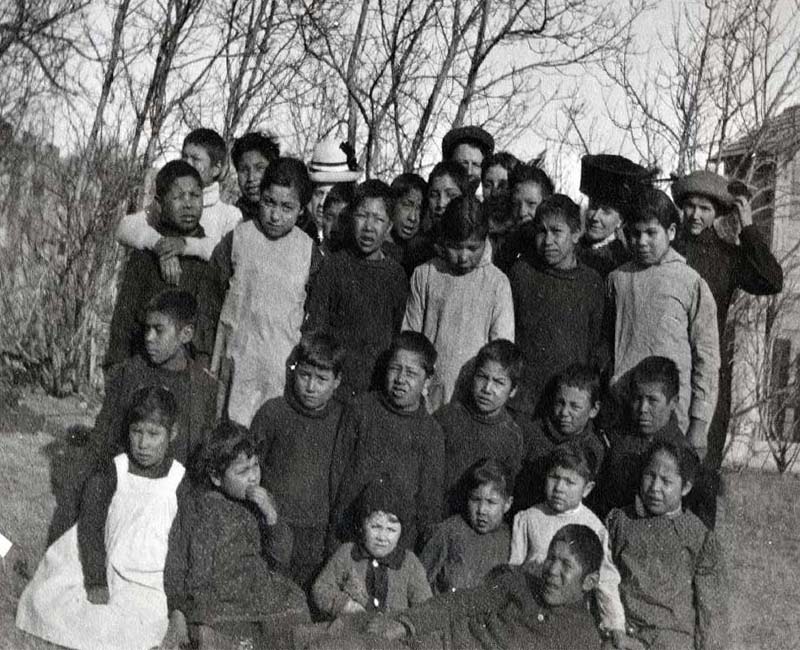Group of students outside of St. Cyprian's School 